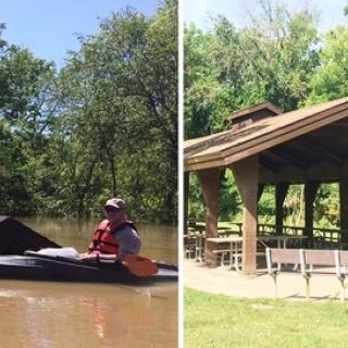 Castlewood State Park's picnic shelter: Before and After.