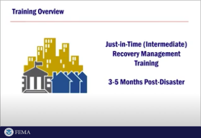 FEMA "Just-in-Time Recovery" Management Training Powerpoint
