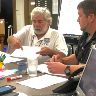 FEMA Disaster Survivor Assistance representative meets with Franklin County emergency management officials